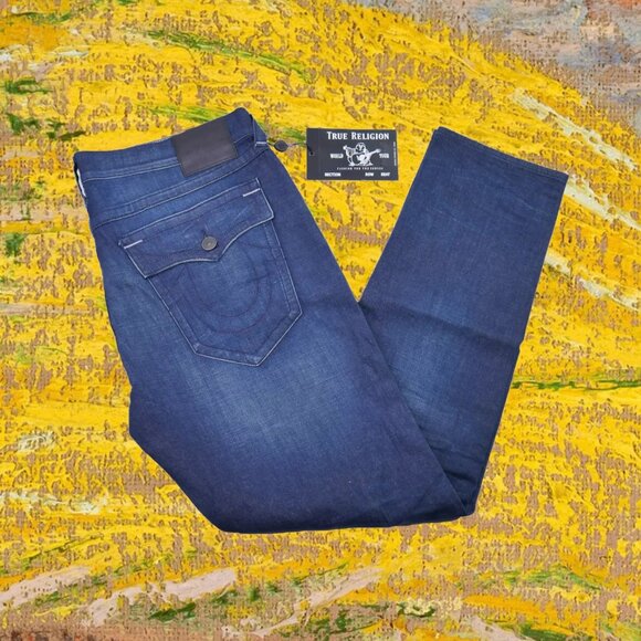 True Religion Men's Size 40x35 Relaxed Fit Jeans Relaxed Slim Dark Wash NWT - Picture 11 of 11